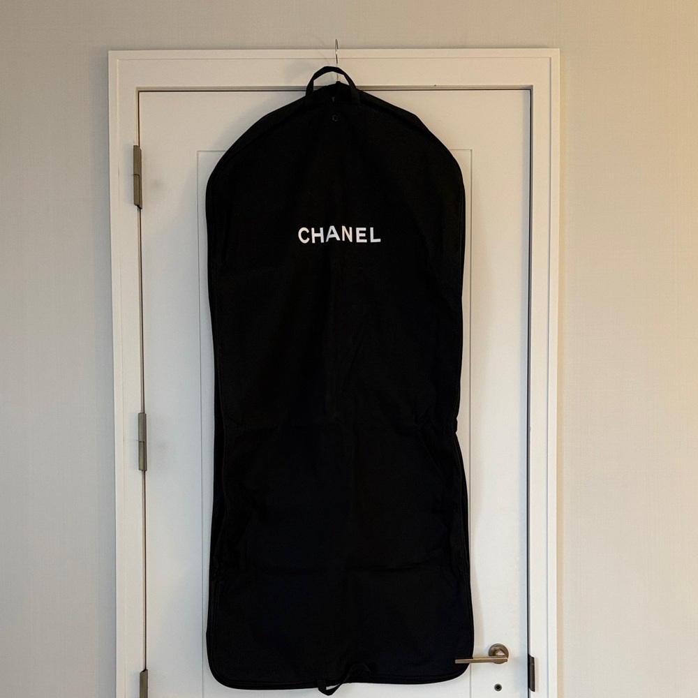 Chanel Black Heavy Canvas Dress Gown Garment Bag Travel Bag